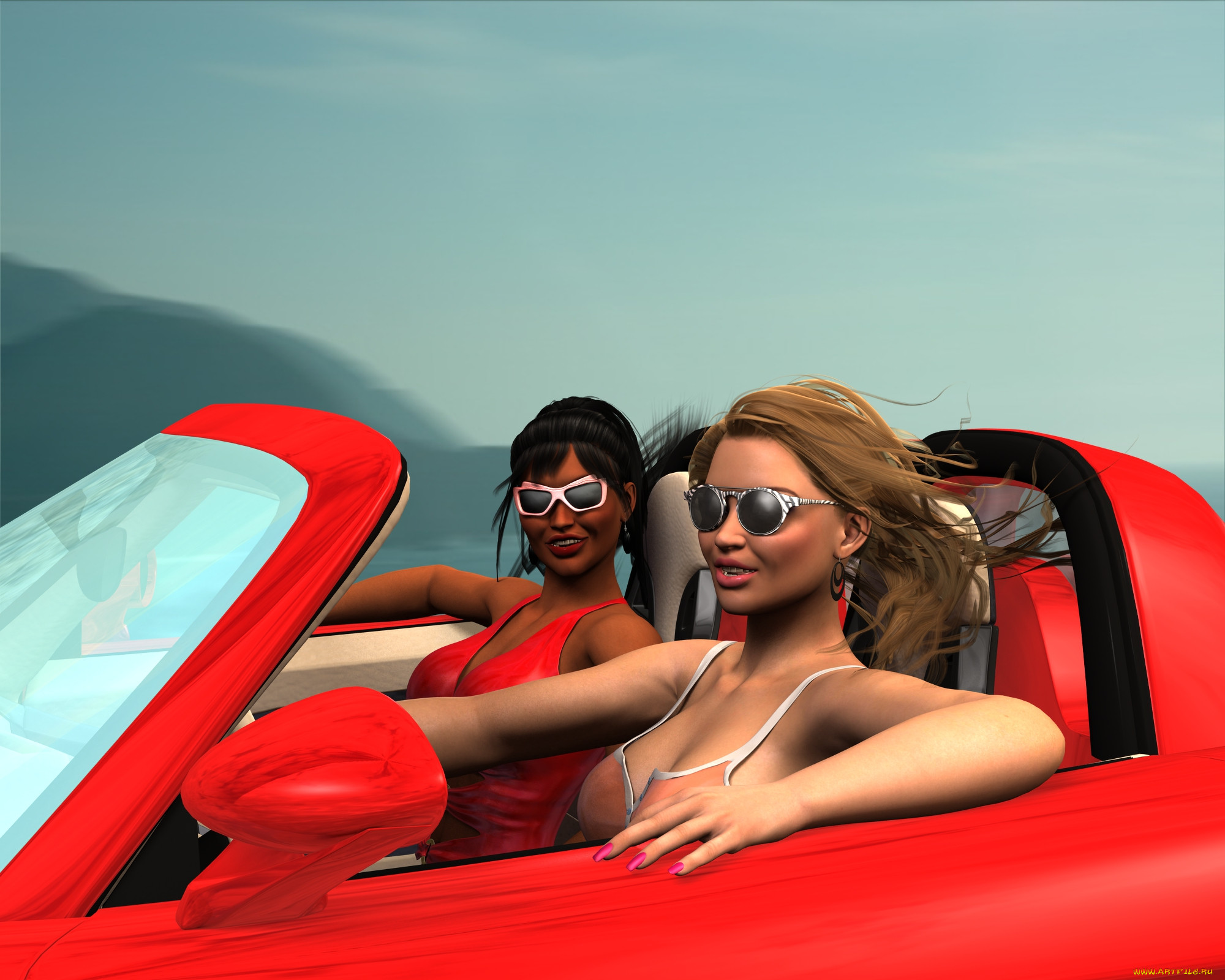 , 3d car&girl, , , , 
